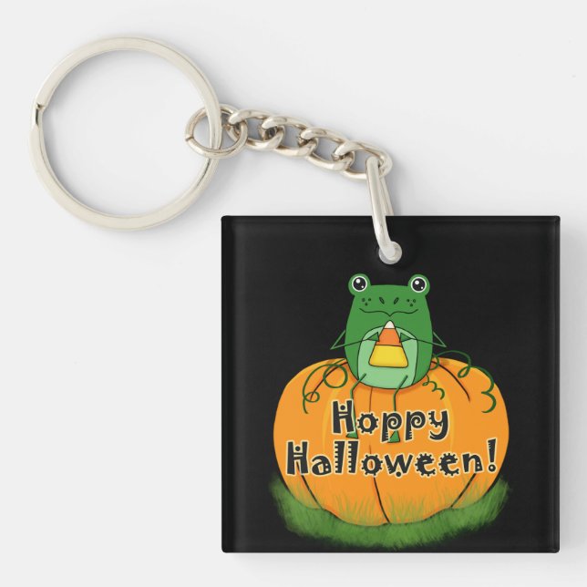 Hoppy Halloween Frog Schlüsselanhänger (Vorderseite)