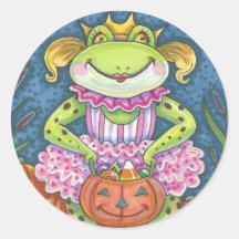HOPPY HALLOWEEN FROG STICKERS RUNDE