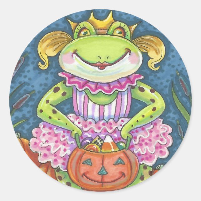 HOPPY HALLOWEEN FROG STICKERS RUNDE (Vorderseite)