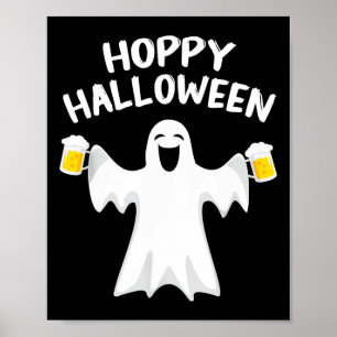 Hoppy Halloween Funny Halloween Niedlich Ghost Bee Poster