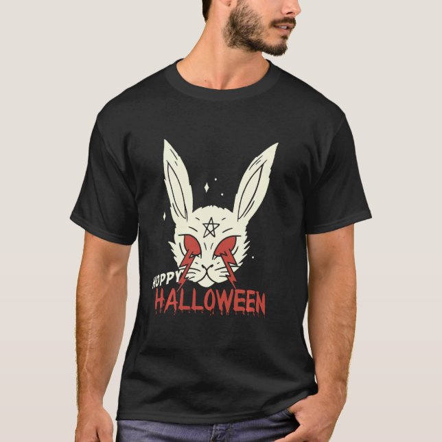 Hoppy Halloween Happyhalloween Spooky Evil Bunny L T-Shirt (Vorderseite)