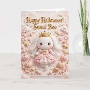 Hoppy Halloween Süße Boo Niedliche Häschen Prinzes Karte