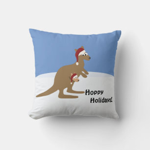 Hoppy Holidays Christmas Kangaroo und Joey Kissen