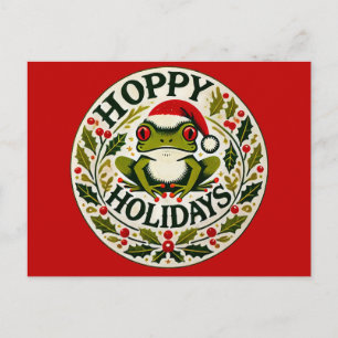 Hoppy Holidays Frohen Weihnachten Postkarte