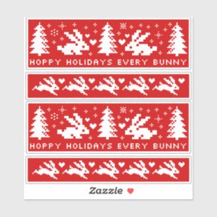 Hoppy Holidays Jeden sonnigen Niedlichen Hasen Sti Aufkleber