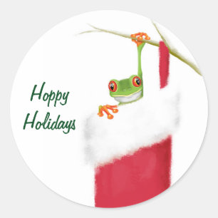 Hoppy Holidays Runder Aufkleber