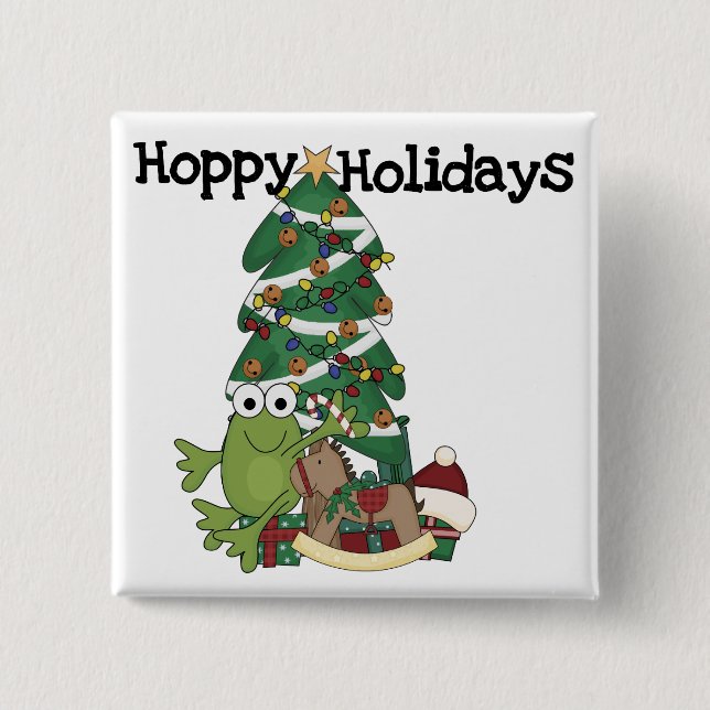 Hoppy Holidays Tshirts und Geschenke Button (Vorderseite)