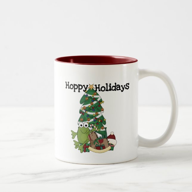Hoppy Holidays Tshirts und Geschenke Zweifarbige Tasse (Rechts)