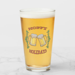 Hoppy HolidaysChristma Beer trinkt Glas Design.