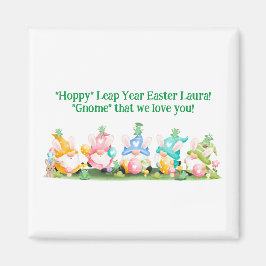 "Hoppy" Leap Year Oster Gnomes Bunnies Frogs Eggs Magnet