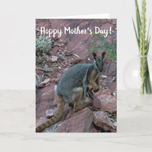 Hoppy Mthers Day Wallaby und Joey Karte