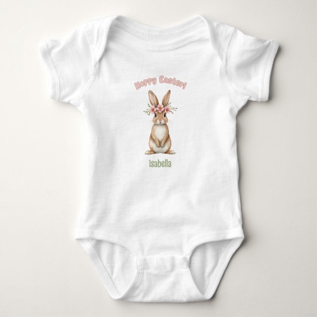 Hoppy Oaster Baby Personalisiert Baby Strampler (Vorderseite)