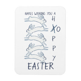 Hoppy Oaster Blue Rabbit Hare Simple Zeichnend Nie Magnet
