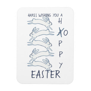Hoppy Oaster Blue Rabbit Hare Simple Zeichnend Nie Magnet