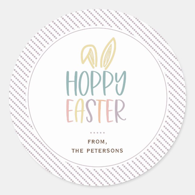 Hoppy Oaster Bunny Oars Classic Round Sticker (Vorderseite)