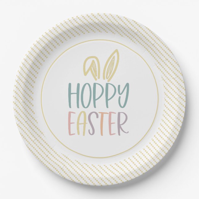 Hoppy Oaster Bunny Oars Papierplatte Pappteller (Vorderseite)
