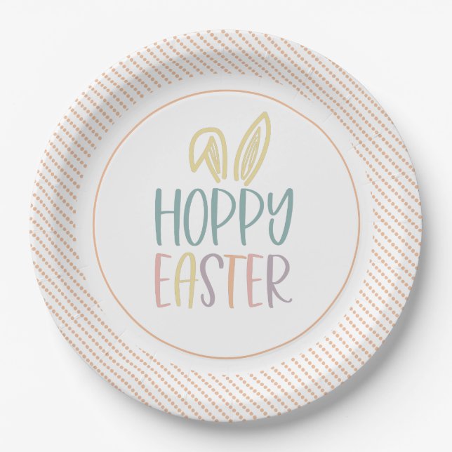 Hoppy Oaster Bunny Oars Papierplatte Pappteller (Vorderseite)