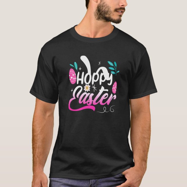 Hoppy Oaster Bunny Rabbit Eggs Jagd Frühlingseier T-Shirt (Vorderseite)