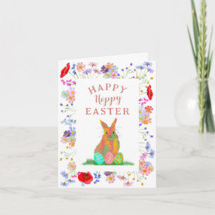 Hoppy Oaster Bunny und Eier Blüte Karte