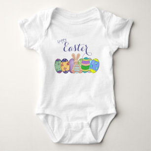 Hoppy Oaster Bunny und farbige Eier Baby Bodysuit Baby Strampler