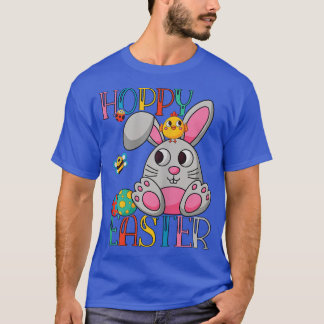Hoppy Oaster Bunny Women Girls Bee Rabbit  T-Shirt