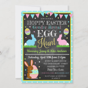 Hoppy Oaster Gender Reveal Party Einladung