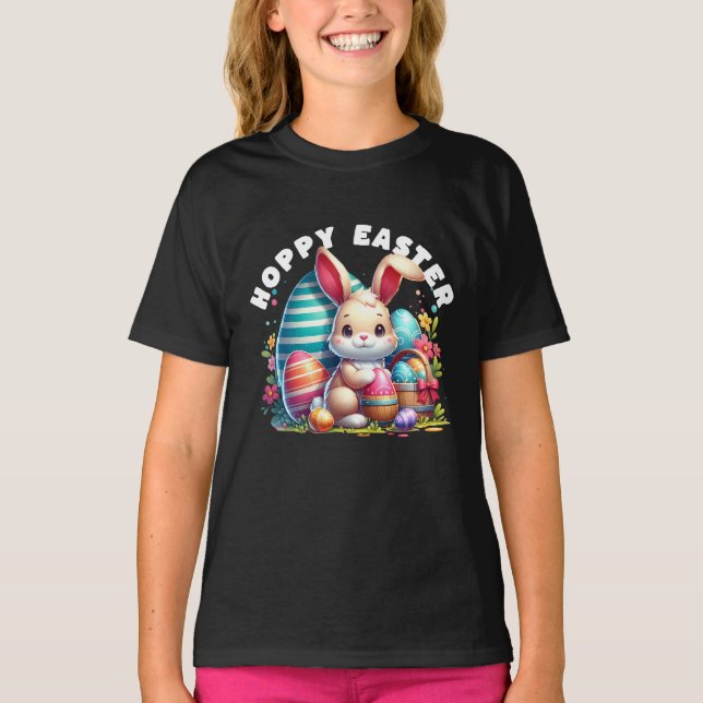 Hoppy Oaster Kawaii Bunny Happy Oaster T-Shirt (Vorderseite)