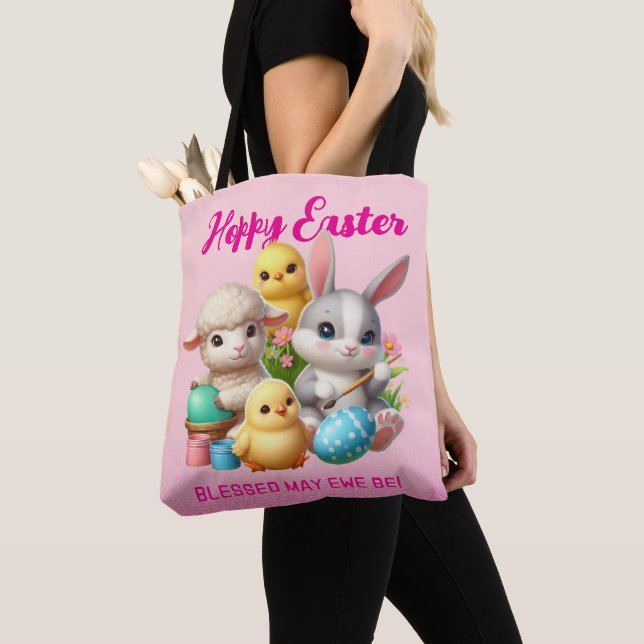 Hoppy Oaster Niedlich Bunny Chicks Lamm Malereieie (Von Nahem)