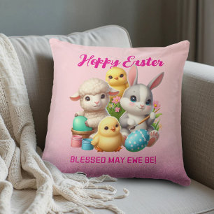 Hoppy Oaster Niedlich Bunny Chicks Lamm Malereieie Kissen