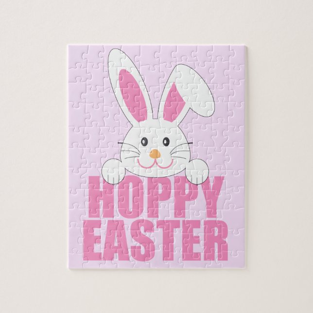 Hoppy Oaster Niedlich Bunny Pink Puzzle (Vertikal)