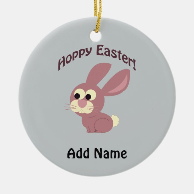 Hoppy Oaster Pink Bunny Keramikornament (Vorne)