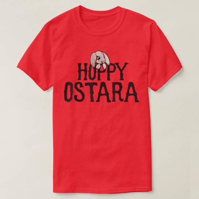 Hoppy Ostara niedliches Kaninchen Federpagabt  T-Shirt (Design vorne)