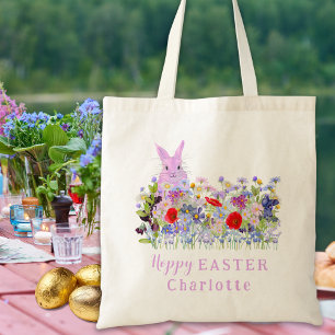Hoppy Ostereier Jagd Rosa Sonnenblumen Wildblumen Tragetasche