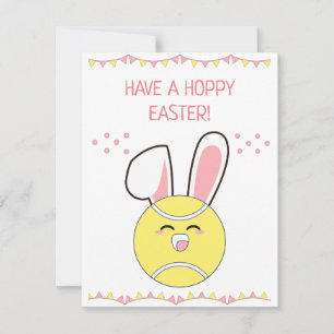 Hoppy Ostern Niedlich Kawaii Tennis Ball Bunny Bal Feiertagskarte