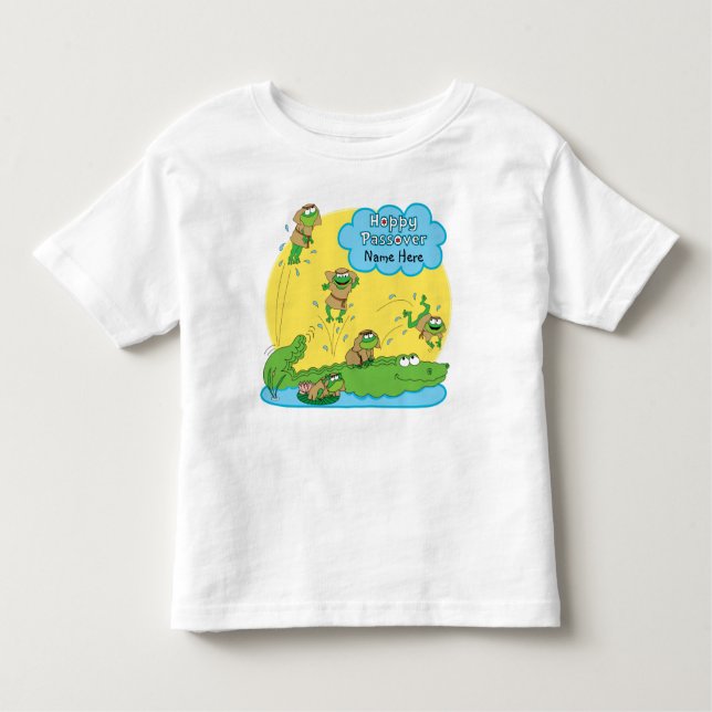 Hoppy Passover Ruffle Dress Kleinkind T-shirt (Vorderseite)