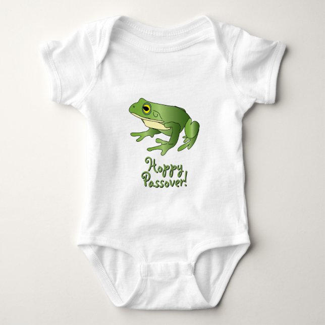 Hoppy Passover - Single Frog - Baby Bodysuit Strampler (Vorderseite)