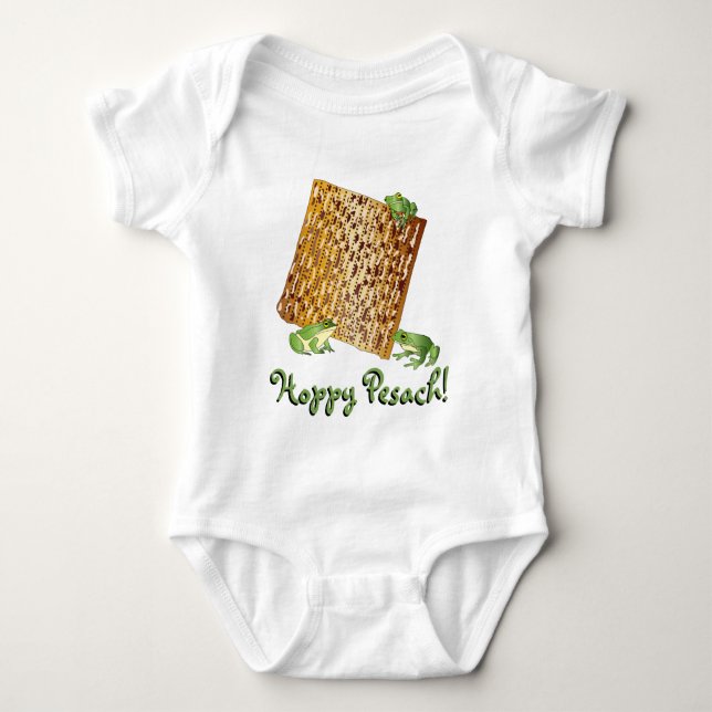 "Hoppy Pesach" Baby Bodysuit Strampler (Vorderseite)
