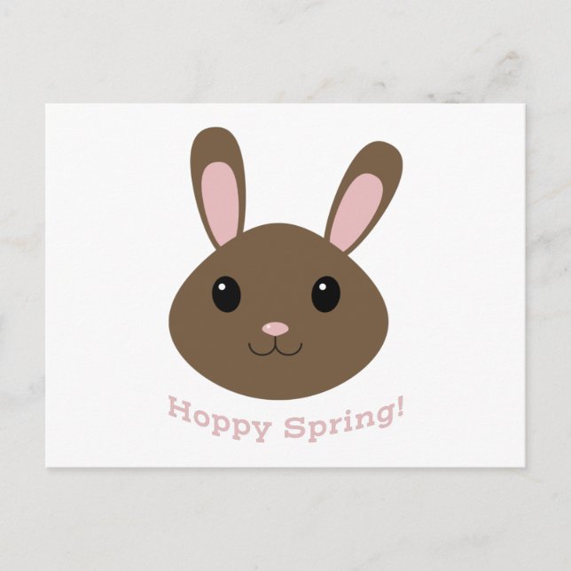 Hoppy Spring Bunny Feiertagspostkarte (Vorderseite)