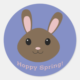 Hoppy Spring Bunny Runder Aufkleber