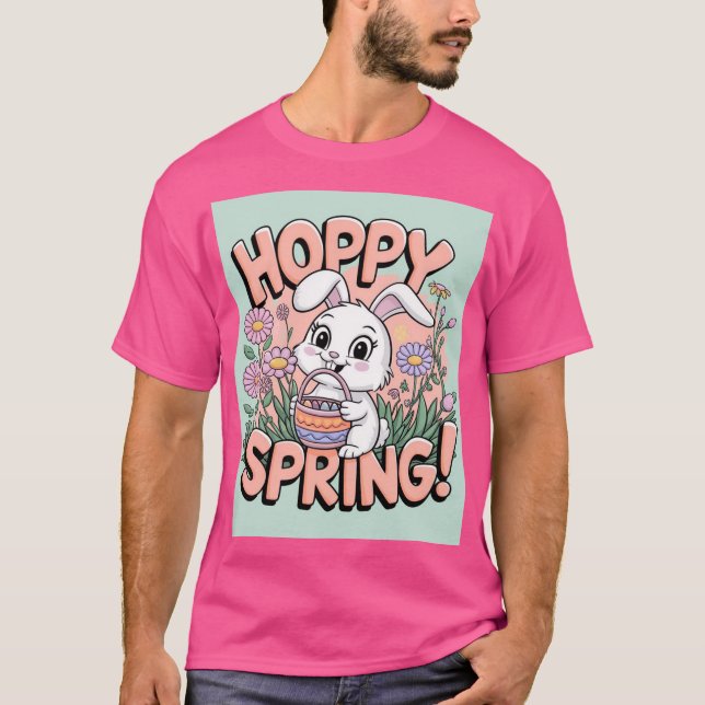 Hoppy Spring Bunny T - Shirt - Adortable Osterflor (Vorderseite)
