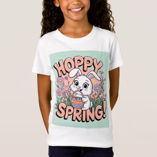 Hoppy Spring Bunny T - Shirt - Niedlich Ostern Flo (Vorderseite)