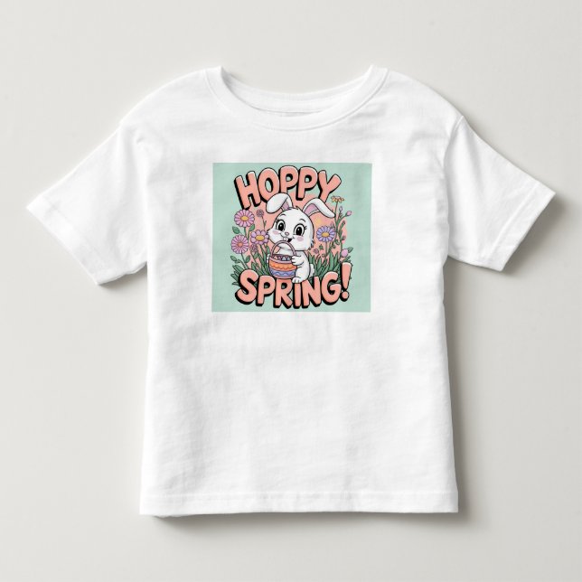 Hoppy Spring Bunny T - Shirt - Niedlich Ostern Flo (Vorderseite)