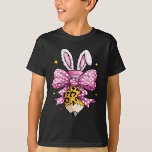 Hoppy Teacher Niedlich Coquette Bow Bunny Ostertag T-Shirt