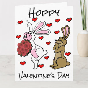 Hoppy Valentine's Day - Hasen und Herzen Karte