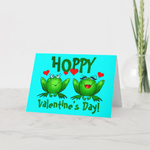 Hoppy Valentines Niedlich Happy Frogs Blankards Feiertagskarte