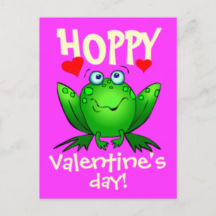 Hoppy Valentinstag Cartoon Frosch Postkarte