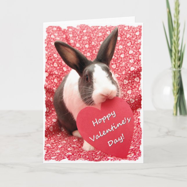 "Hoppy Valentinstag" (innen leer) Feiertagskarte (Vorderseite)