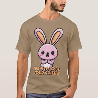 Hoppy zu Ihrem Freund Niedlichen Bunny Cartoon Vin T-Shirt