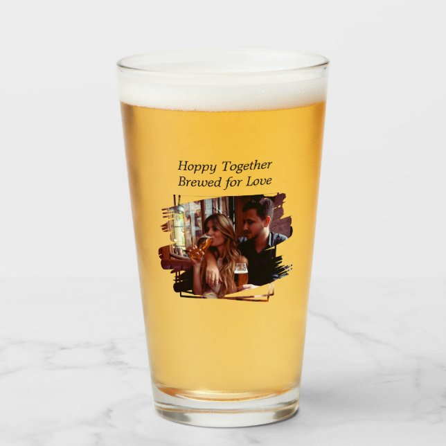 Hoppy zusammen für Liebe Bier Glass Cup gebraut Glas (Vorne (Gefüllt))