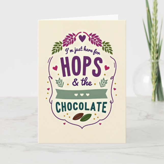 Hops And Chocolate Fun Greeting Card Karte (Vorderseite)